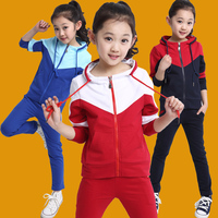 女童春装套装2016新款韩版中大儿童装运动装长袖卫衣小学生两件套