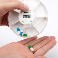 日本品牌智能定时药盒便携一周7天七分格随身吃药提醒带电子闹钟