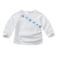 戴维贝拉秋款专柜正品 纯棉白色长袖女宝宝中小幼儿童T恤0-5岁