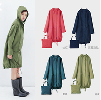 新款WPC 日本韩国女生时尚雨披成人女士风衣式雨衣束口绑绳雨披