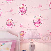 美墅壁纸迪士尼公主卧室客厅背景墙儿童房满铺环保纯纸健康墙纸