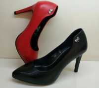 红蜻蜓时尚潮流尖头高跟9cm舒适女单鞋B851201黑色B851203红色