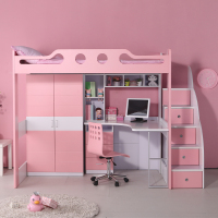 儿童套房家具 高低床带书桌衣柜组合床多功能一体床男孩女孩童床