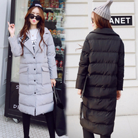2015新款冬装韩版修身长款羽绒棉衣外套长袖显瘦气质棉服棉袄大衣
