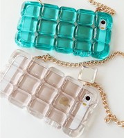 水晶大冰块透明壳 iPhone5s手机壳 iPhone6挂链保护套 plus外壳女