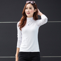 秋冬季长袖打底衫莫代尔T恤修身体恤女装半高领韩版贴身上衣服潮