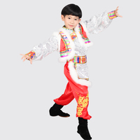 元旦少儿演出服儿童民族表演服蒙族男童舞蹈服蒙古男孩儿童民族服