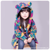 童装女童冬装外套2016新款韩版儿童春秋加绒加厚棉衣中长迷彩大衣