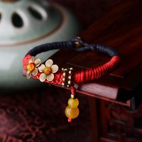 中国风原创设计饰品喜庆简约时尚大红玉线玛瑙精致款手链女