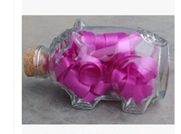 包邮玻璃小猪瓶许愿瓶星星瓶奶茶瓶招财猪储物罐可爱带木塞存钱罐