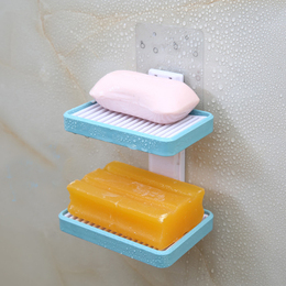 新款吸盘双层肥皂盒 创意香皂盒 肥皂架沥水架  置物架香皂架包邮