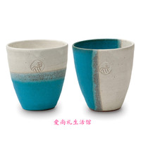 日本进口京都開運左馬陶瓷器个性式白啤清酒具对杯茶餐具套装礼盒
