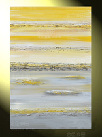 单幅竖版手绘抽象油画现代简约装饰画样板房玄关黄色抽象风景油画