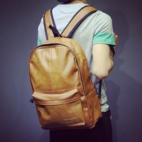 新款韩版潮男双肩PU包 休闲背包学生包书包 旅行包男包电脑包皮包
