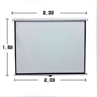 投影机电动幕布100寸120寸 4:3白塑白玻纤投影仪高清幕壁挂幕布