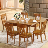 实木伸缩餐桌简约现代中式客厅餐桌椅长方形饭桌2人4人6人8人组合