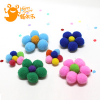 彩色毛绒球毛毛球 diy儿童益智玩具幼儿园创意手工材料 100粒混装