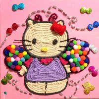虾米乐 创意DIY手工画 Kitty猫儿童装饰挂画 早教益智/亲子材料包