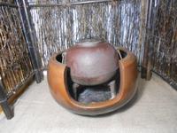 東洋收藏品 日本茶道具 唐铜道安风炉  大型风炉釜