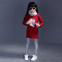 童装女童秋装2015新款中大童小怪物韩版休闲长款上衣长袖儿童T恤