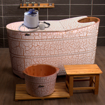 在水一方欧式香柏木桶浴桶 熏蒸泡澡木桶 成人实木质沐浴桶洗澡盆