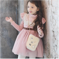 韩国童装2015新款冬装童装女童连衣裙子加绒加厚公主裙长袖连衣裙
