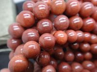 非洲红丝玉 碧玉类 8-10mm圆珠 40cm长