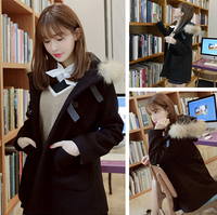 2015冬装新款韩版女装上衣长袖简约大方修身呢子大衣毛呢外套女