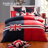 英国米字旗四件套 英格兰国旗床上用品天鹅绒加厚 英伦风美式床品