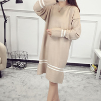 2016新款潮套头毛衣秋装女装冬季外套针织衫韩版中长款女士打底衫