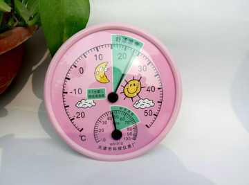 卡通温湿度计家用婴儿房专用圆形指针式温度计湿度计壁挂立放型