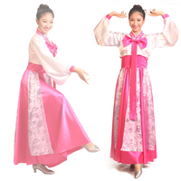 朝鲜族舞蹈服饰玫红色朝鲜服朝鲜族民族舞蹈演出表演服饰韩服服饰