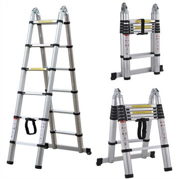 博蹬伸缩梯子加厚铝合金家用伸缩梯多功能伸缩折叠梯子竹节梯