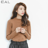 2015冬季新款韩国东大门长袖半高领纯色针织打底衫加厚套头毛衣女