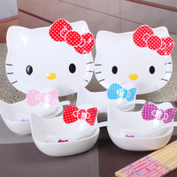猫盘14头K猫型碗 Hello Kitty猫搭配餐具 陶瓷餐具