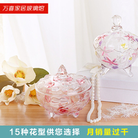 包邮水晶玻璃玫瑰糖果储物罐创意糖缸干果罐装饰欧式带盖耳环盒子