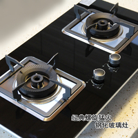 金铂海 钢化玻璃燃气灶双灶 嵌入台式煤气灶 天然液化气电灶具