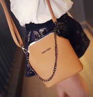 2015春季新款时尚女包荔枝纹夹口包链条包单肩手提包小包包