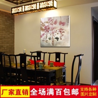 中式壁画兰花春思浩荡餐厅装饰画玄关电表箱挂画茶楼无框画单幅