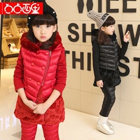童装2015潮新款韩版女童保暖套装冬装套装时尚卫衣休闲三件套装
