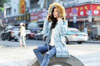 新款冬装韩版棉服女中长款加厚大毛领连帽大码修身学生棉袄外套潮