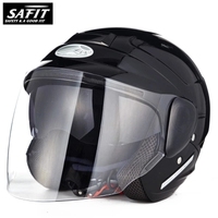 雨田摩托车头盔 半覆式夏季双镜片防紫外线夏季男女电动车安全帽