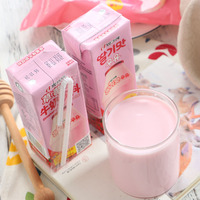 韩国原装进口Bingrae宾格瑞草莓味牛奶饮料果香清新早餐饮品