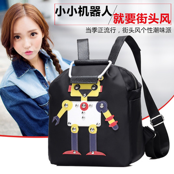 机器人个性双肩包女2016秋新款韩版休闲旅行背包学院风学生书包潮