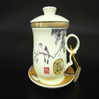 景德镇陶瓷泡茶杯 带盖子内胆过滤 个人办公室男女高档水杯 茶具