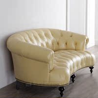 美式皮艺沙发欧式弧形布艺沙发新古典软包拉扣单人双人三人沙发