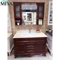 上海非标定制樱桃木浴室镜柜组合美式卫生间洗漱台盆落地柜