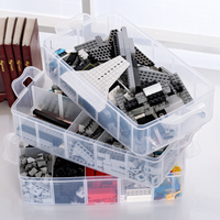 多层可拆透明收纳箱 储物盒饰品积木零件塑料收纳盒玩具有盖大号