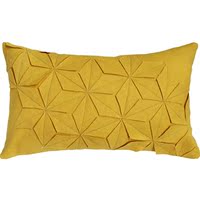 简约现代抱枕手工腰枕黄色靠垫靠包几何花形案软装样板房展厅饰品