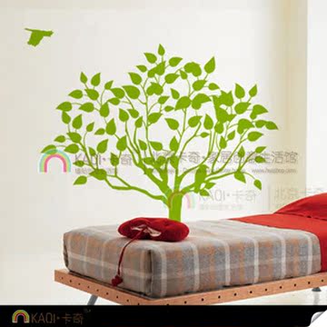 卡奇墙贴 韩国风格家居装饰壁纸贴 卧室背景装饰墙贴 大树与小鸟